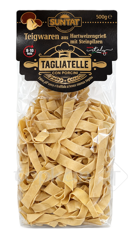 Suntat Tagliatelle Steinpilz 500g – Hartweizengrieß Pasta mit Funghi Porcini