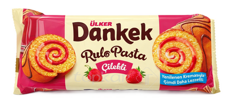 Ülker Dankek Rulo Pasta Erdbeere 235g – Biskuitrolle mit Erdbeer-Vanillecreme