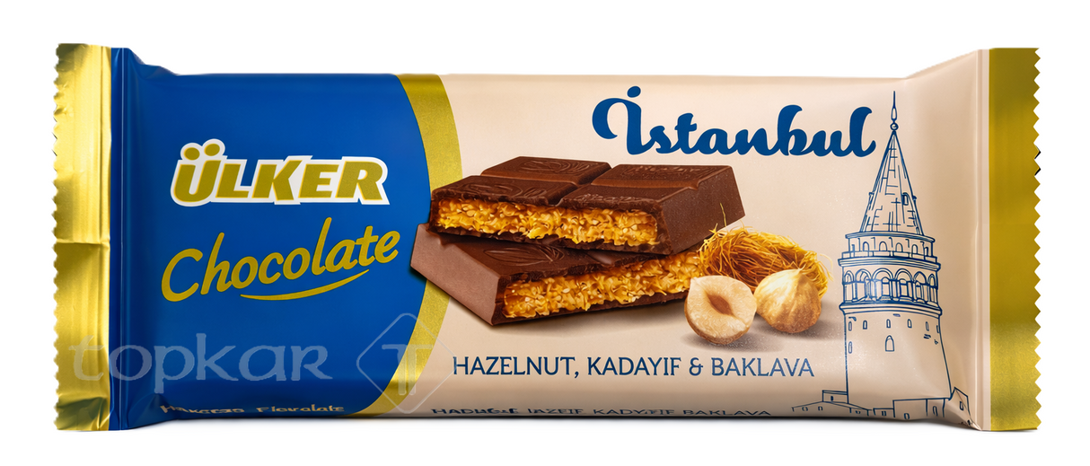 Ülker Istanbul Schokolade 93g – Milchschokolade mit Kadayıf & Baklava