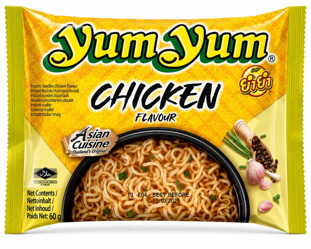 Yum Yum Instant Nudeln Hühnchen 60g – thailändische Instant-Nudeln mit Hühnchengeschmack