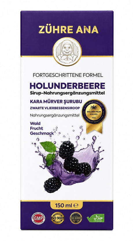 Zühre Ana Kara Mürver Şurubu 150ml – schwarzer Holunderbeere-Sirup als Nahrungsergänzung