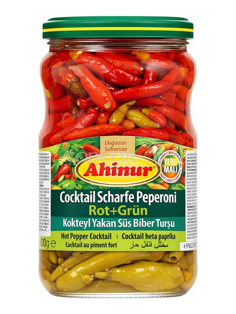 Ahinur Cocktail Scharfe Peperoni Rot und Grün eingelegt