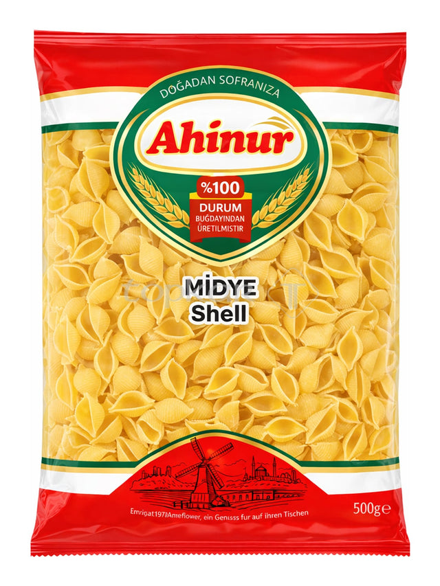 Ahinur Muschelnudeln 500g – Midye Makarna Hartweizen Pasta