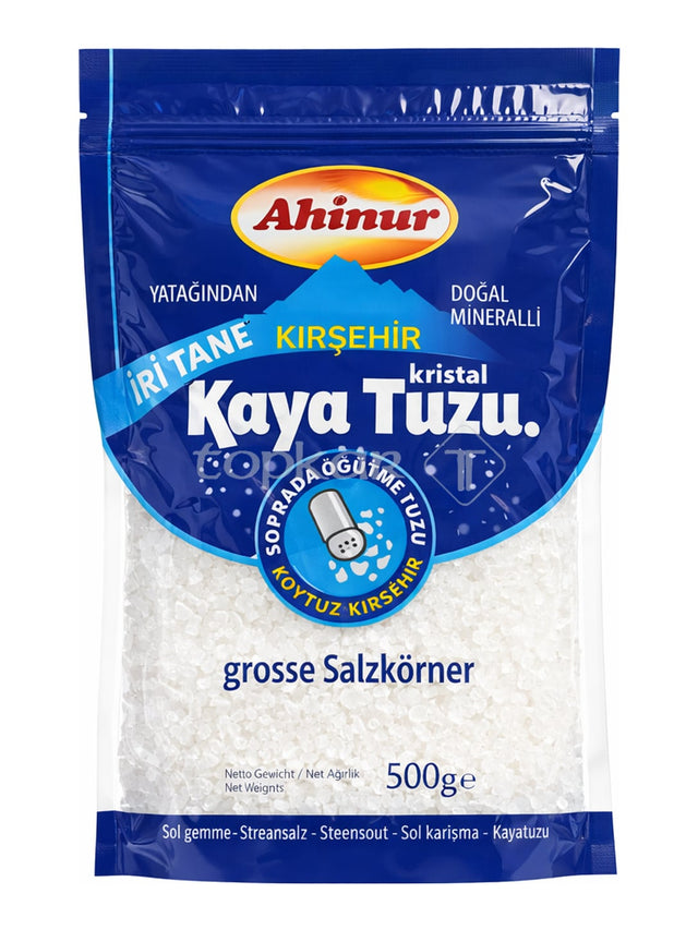 Ahinur Steinsalz grobkörnig 500g – Kırşehir Kaya Tuzu İri Tane Kristal
