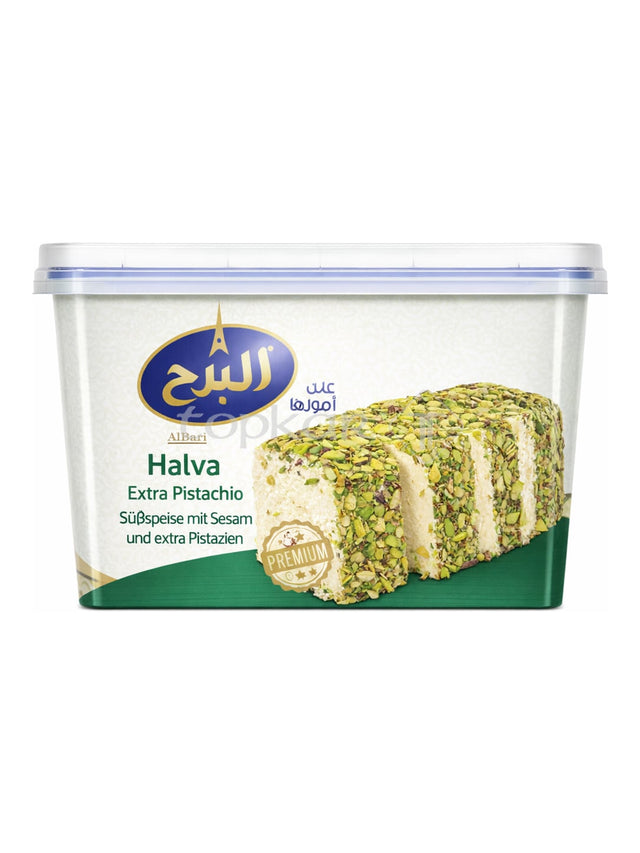 AlBurj Helva Extra Pistazie 700g – Halva Sesam-Süßspeise mit Pistazien
