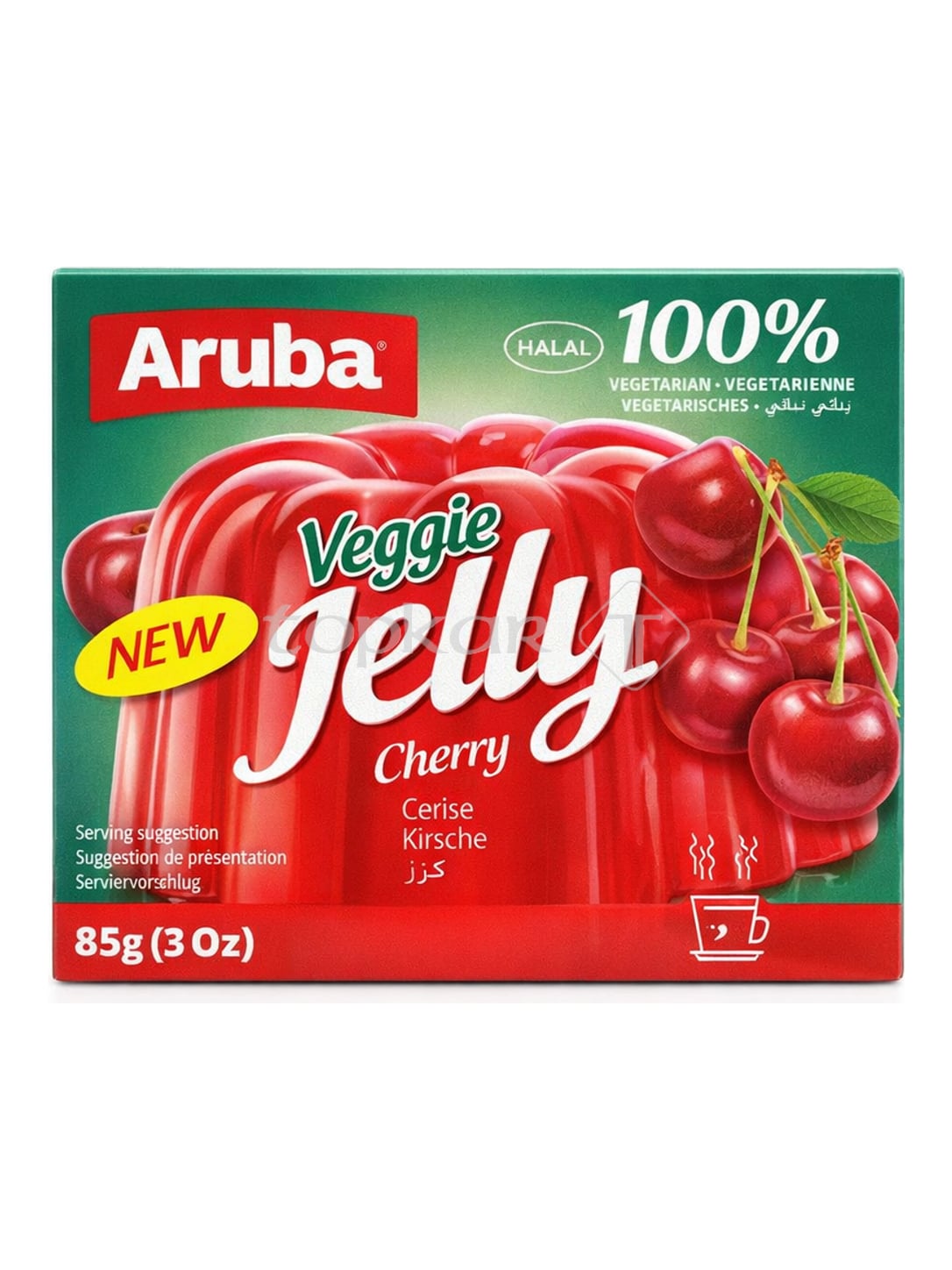 Aruba Vegetarisches Gelee Kirsche 85g – Veggie Jelly Cherry Kirschgeschmack