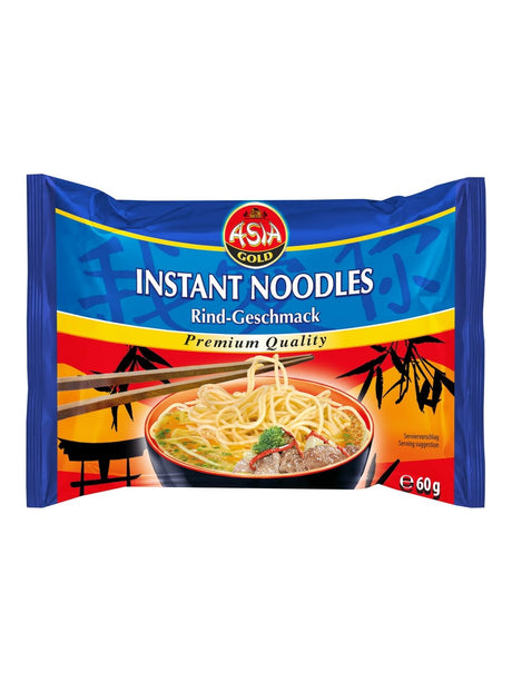 Asia Gold Instant Nudeln Rind 60g – Instant Nudelsuppe Rindfleischgeschmack