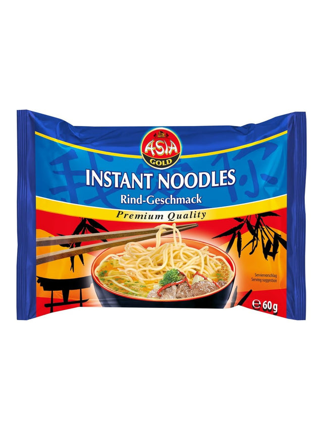 Asia Gold Instant Nudeln Rind 60g – Instant Nudelsuppe Rindfleischgeschmack