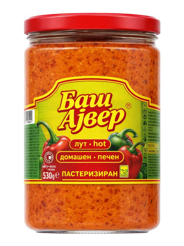 Bas Ajver Баш Ајвер Лут 530g – scharfer Ajvar Paprika-Aufstrich aus Nordmazedonien