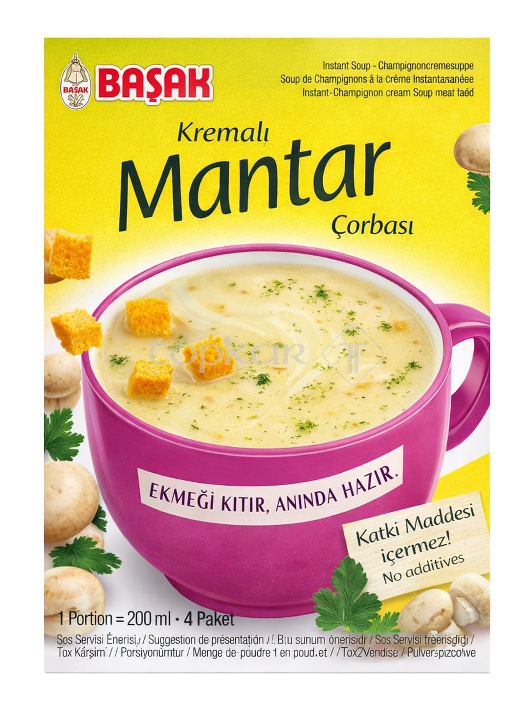 Başak Champignoncremesuppe 4x20g – Kremalı Mantar Çorbası Instant-Suppe