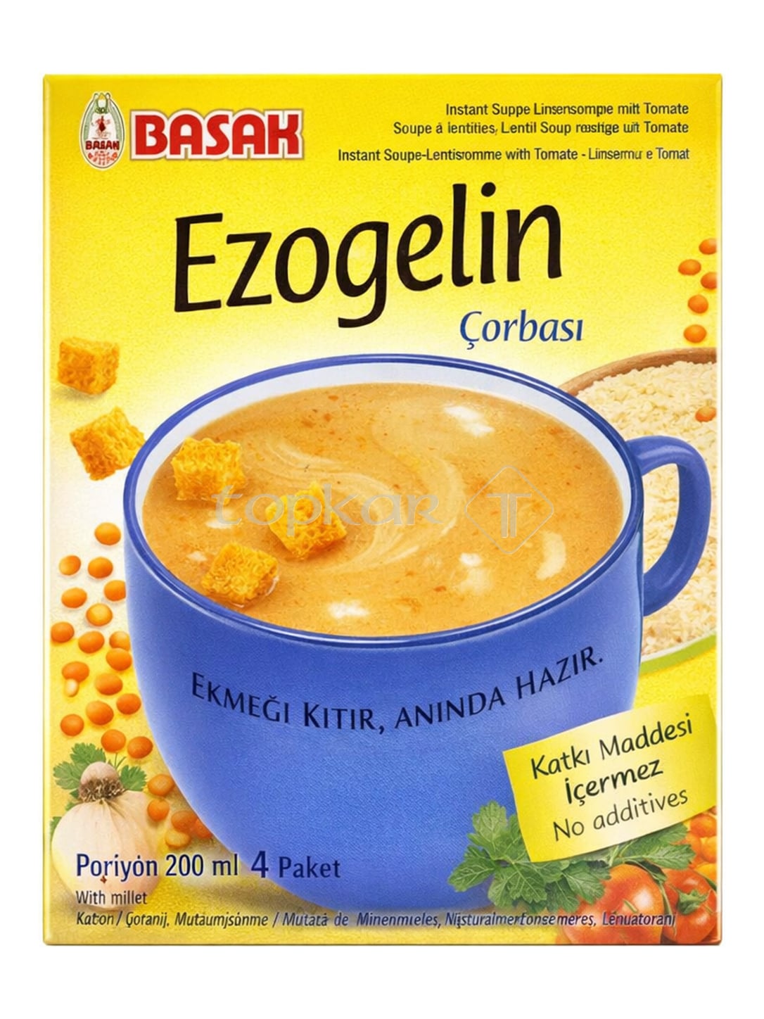 Başak Ezogelin Suppe 22g x 4 – Ezogelin Çorbası türkische Instant-Linsensuppe