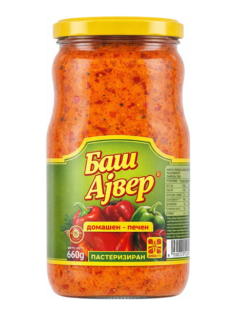 Bash Ajver Ajvar Gerösteter Paprika-Aufstrich 660g – Баш Ајвер домашен печен aus Nordmazedonien