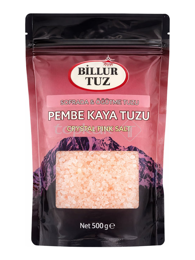 Billur Tuz Rosa Kristallsalz 500g – Pembe Kaya Tuzu grobes Himalaya-Salz