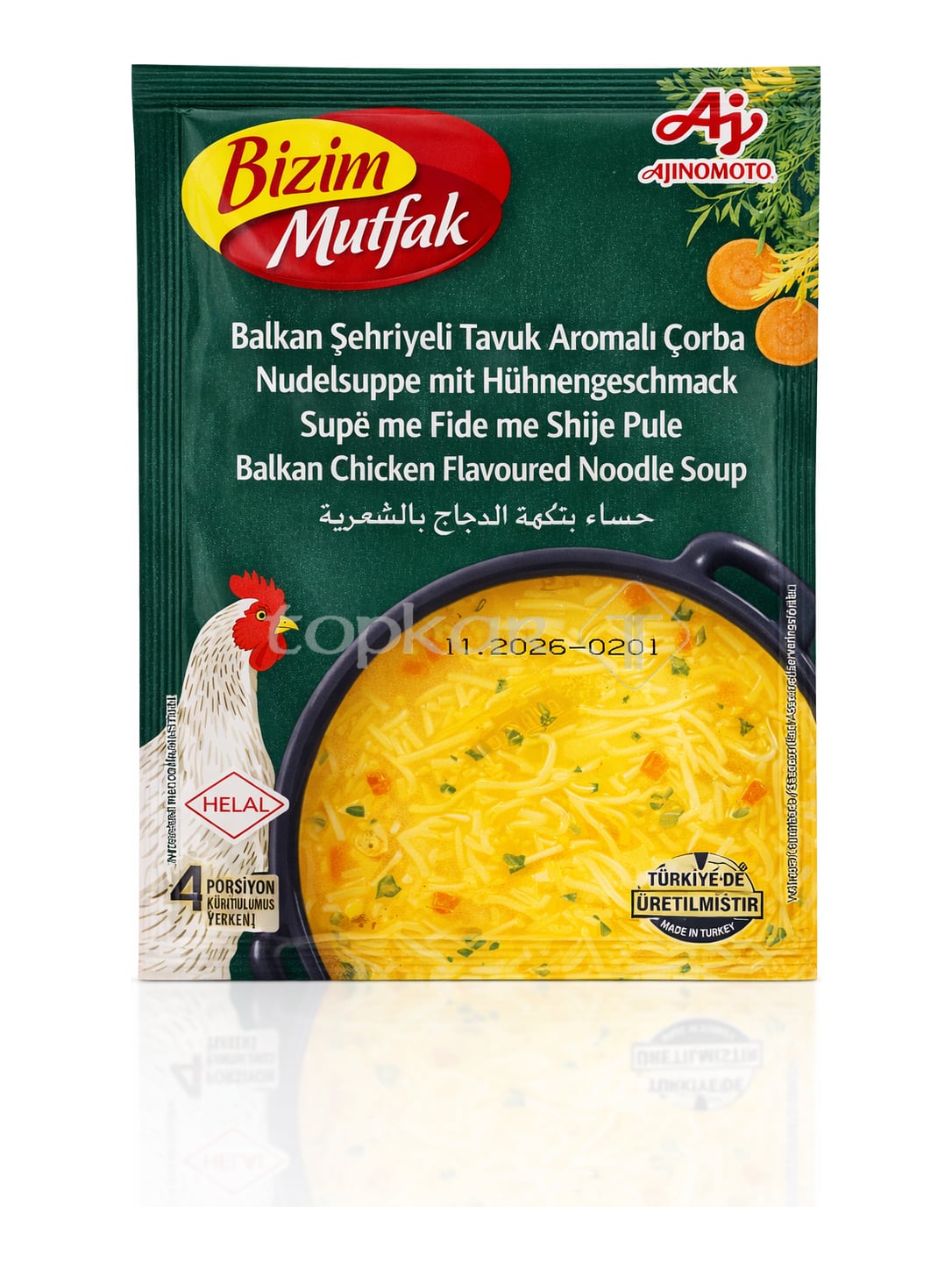 Bizim Mutfak Nudelsuppe mit Hühnchengeschmack 62g – Balkan Şehriyeli Tavuk Çorba Instant-Suppe