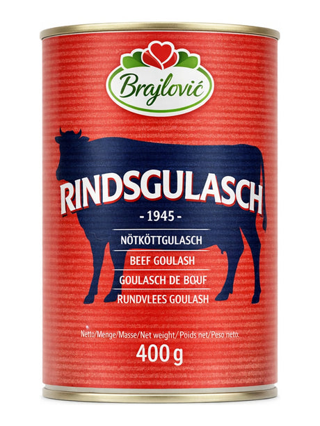 Brajlović Rindsgulasch 400 g – Halal Fleischkonserve Rindfleisch