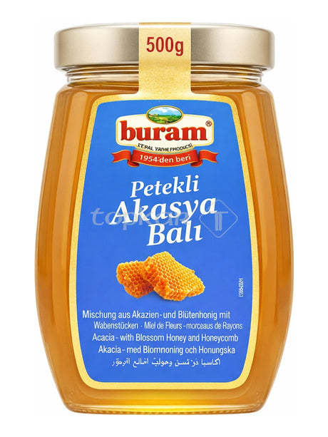 Buram Akazienhonig mit Wabenstück