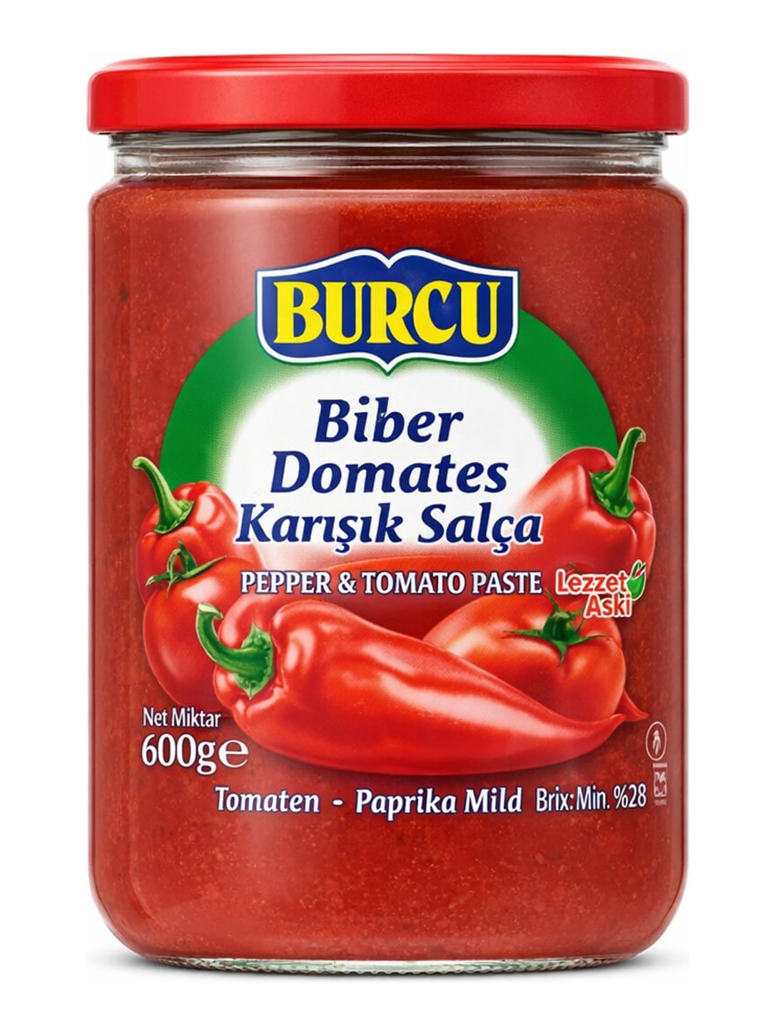 Burcu Paprika-Tomatenmark gemischt 600g – Biber Domates Karışık Salça türkische Würzpaste