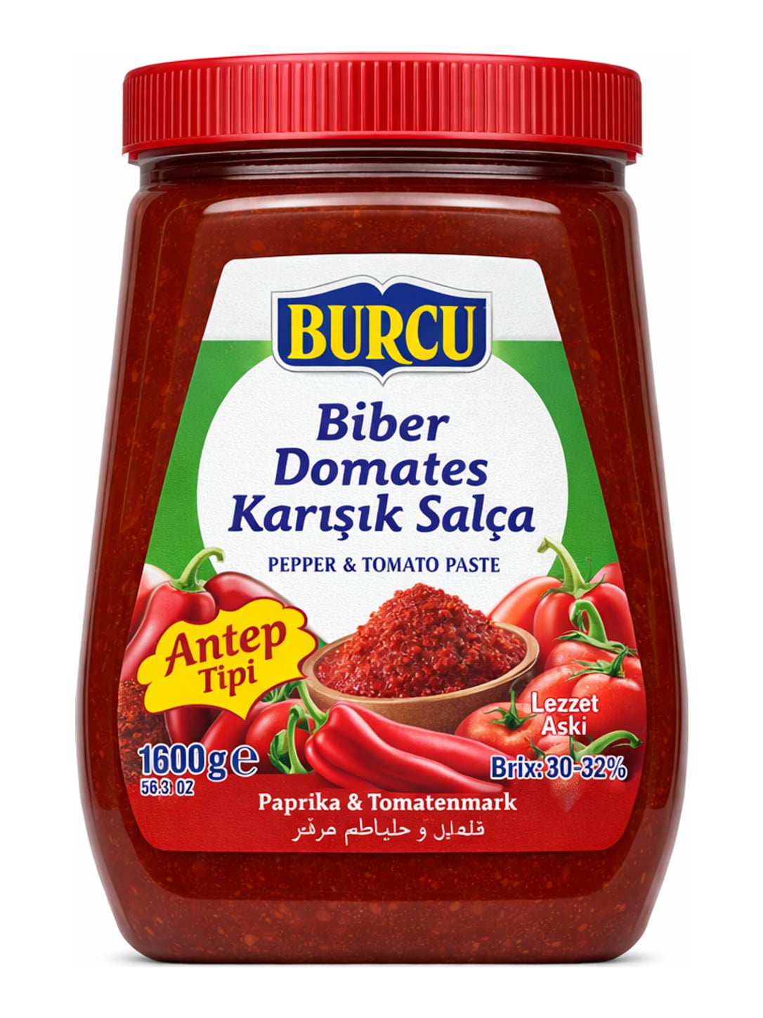 Burcu Biber Domates Karışık Salça Antep Tipi 1600g – Paprika- und Tomatenmark türkisch