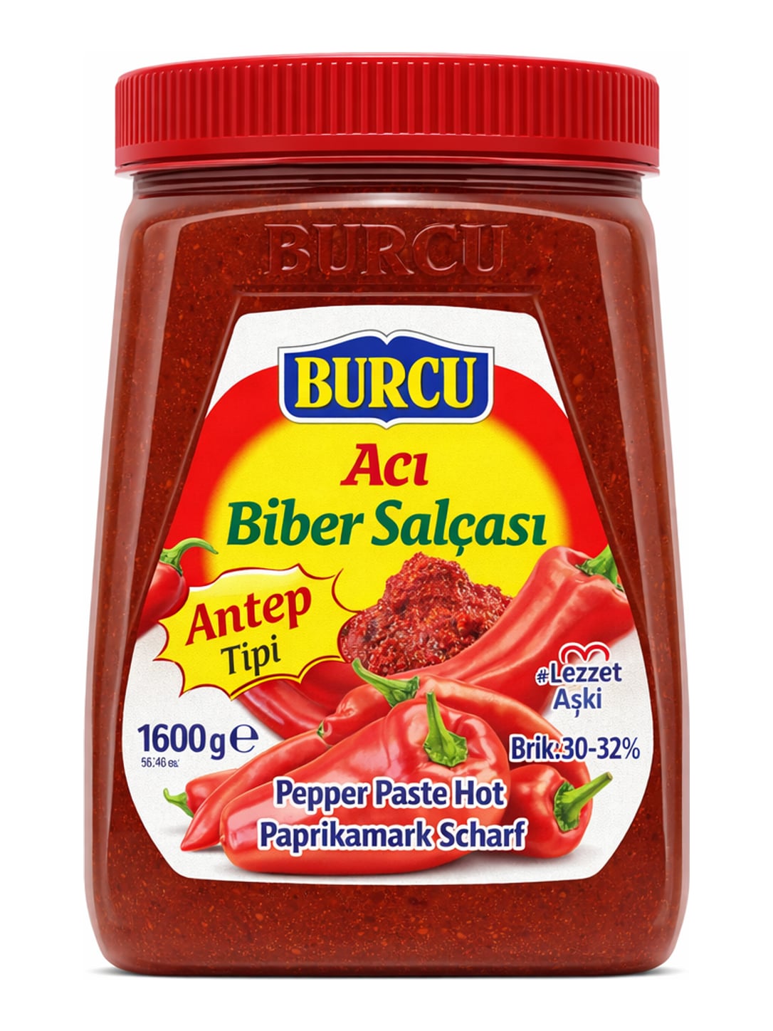 Burcu Acı Biber Salçası Antep Tipi 1600g – Scharfes türkisches Paprikamark