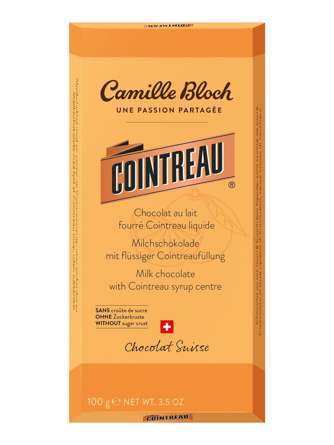 Camille Bloch Cointreau Lait 100g – Milchschokolade mit flüssiger Cointreaufüllung