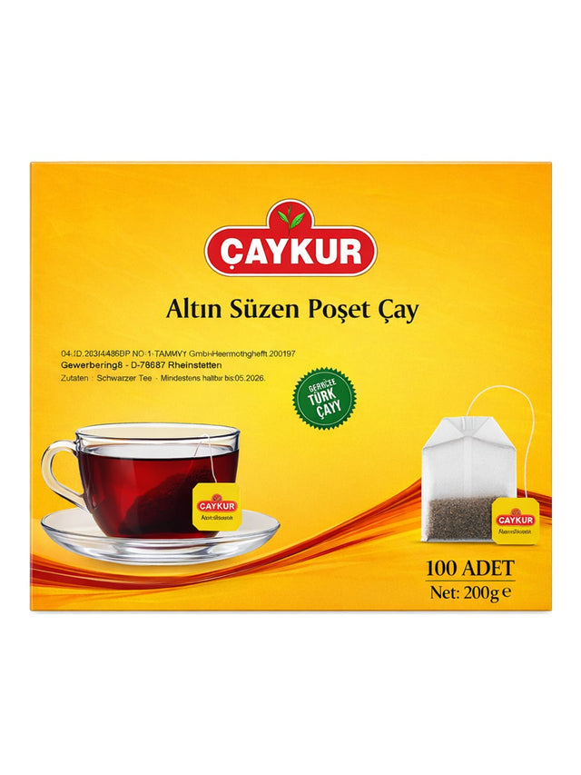 Çaykur Altın Süzen Poşet Çay 200g – Türkischer Schwarztee 100 Teebeutel