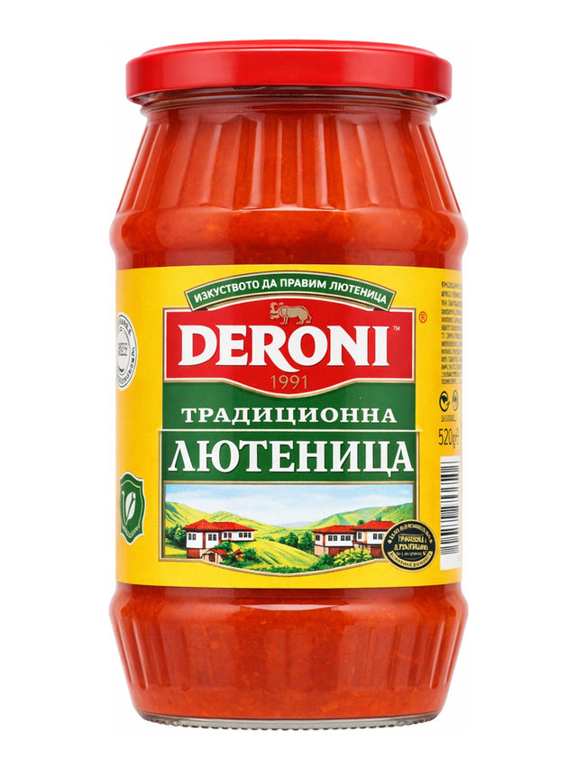 Deroni Lutenitsa Traditional 520g – Bulgarischer Paprika-Tomaten-Aufstrich Лютеница