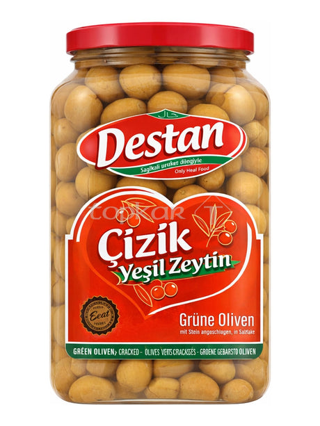 Destan Geritzte Grüne Oliven