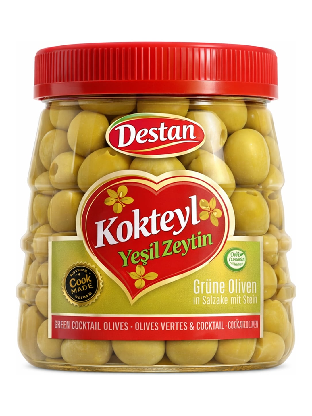 Destan Grüne Cocktail-Oliven 1120g – Kokteyl Yeşil Zeytin in Salzlake