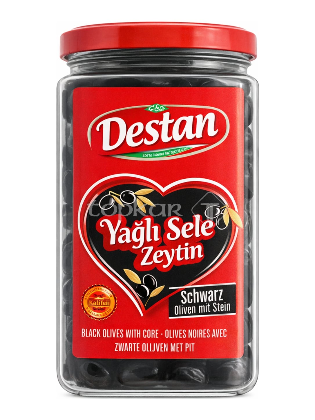 Destan Schwarze Oliven mit Stein