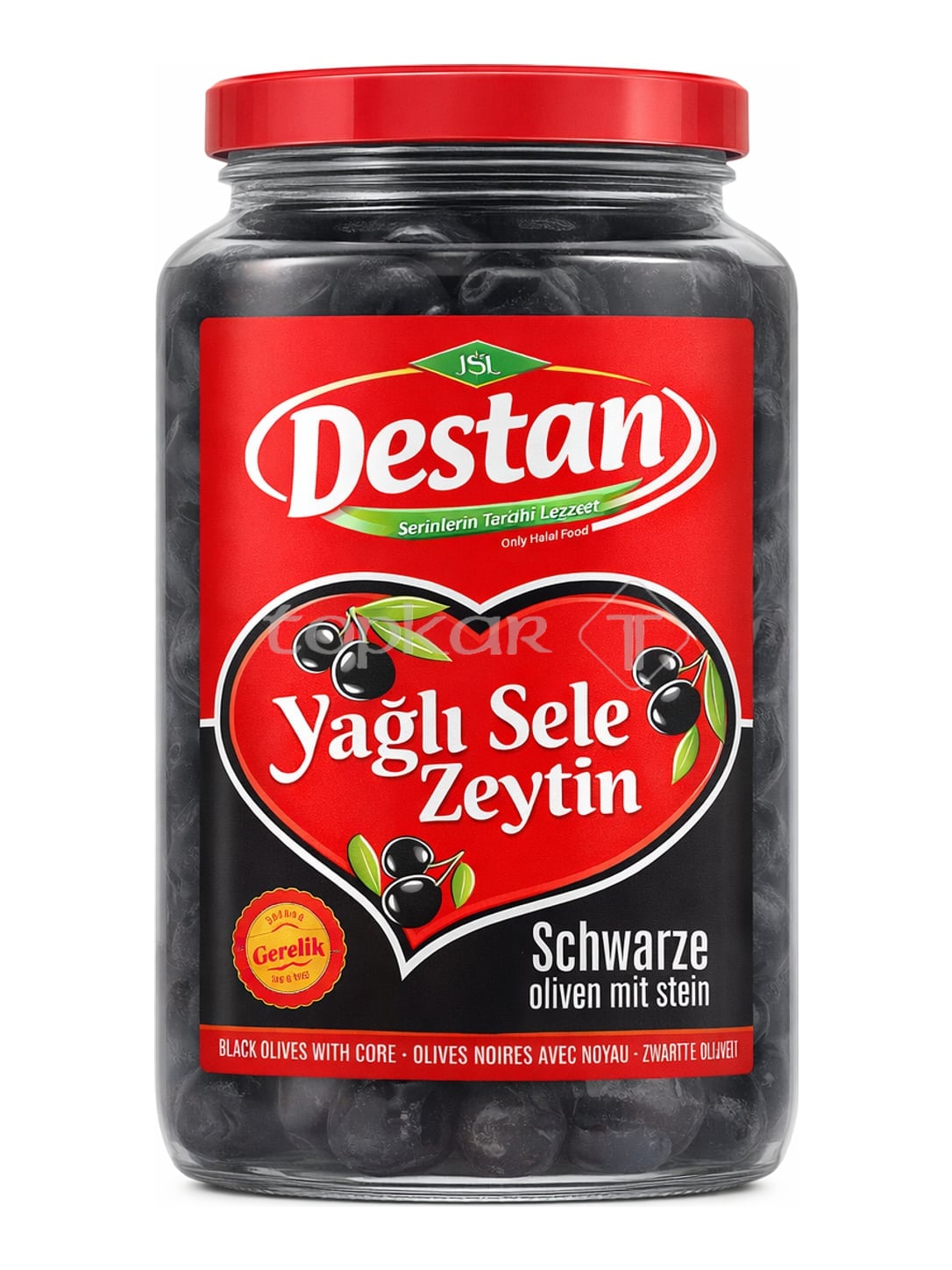 Destan Schwarze Oliven mit Stein