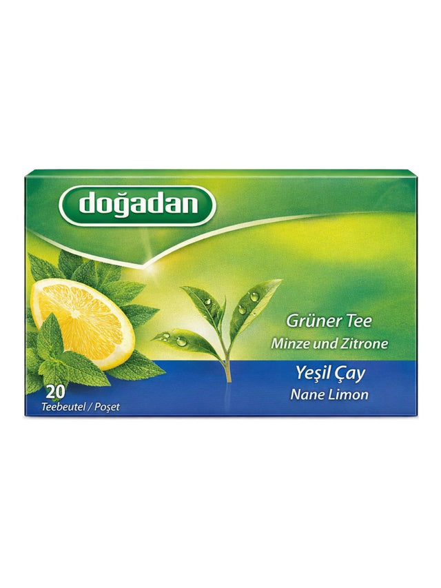 Doğadan Grüner Tee Minze und Zitrone 34g – Yeşil Çay Nane Limon 20 Teebeutel