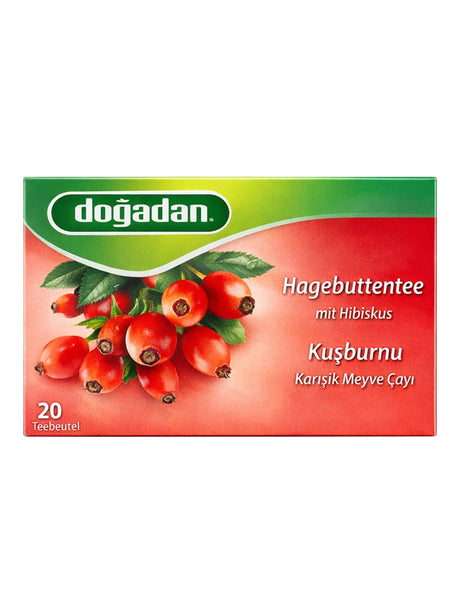 Doğadan Hagebuttetee mit Hibiskus 48g – Kuşburnu Karışık Meyve Çayı 20 Teebeutel