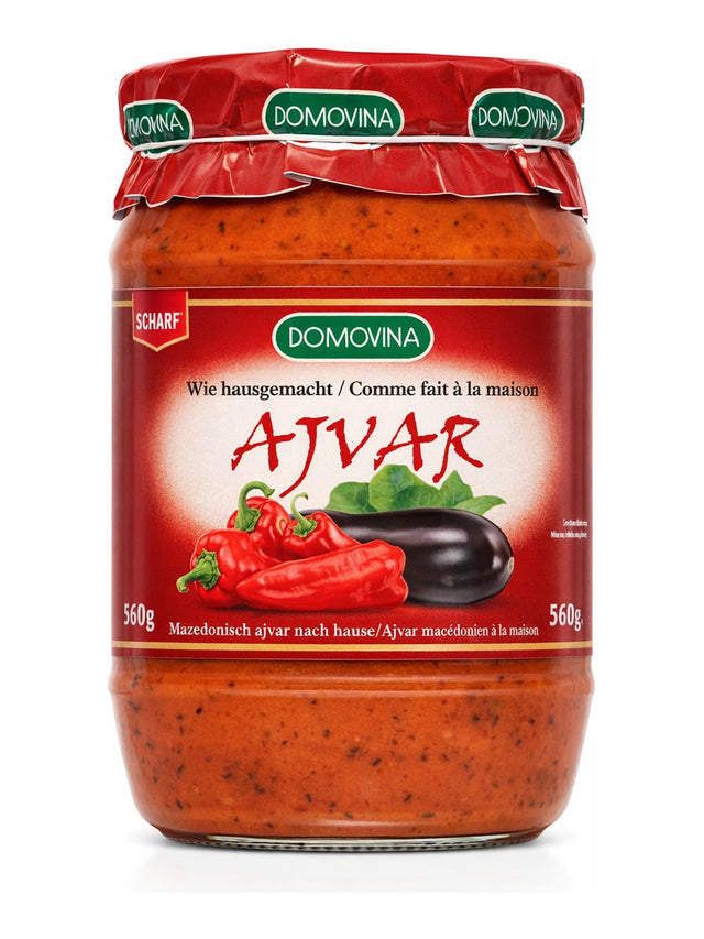 Domovina Ajvar Scharf 560g – hausgemachter Ajvar aus Nord-Mazedonien