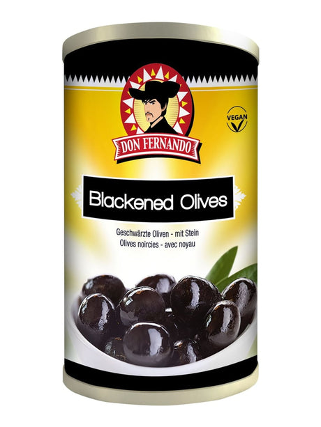 Don Fernando Geschwärzte Oliven mit Stein 350g – spanische schwarze Oliven