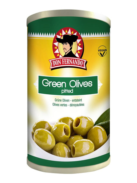 Don Fernando Grüne Oliven entsteint 350g – spanische grüne Oliven ohne Kern