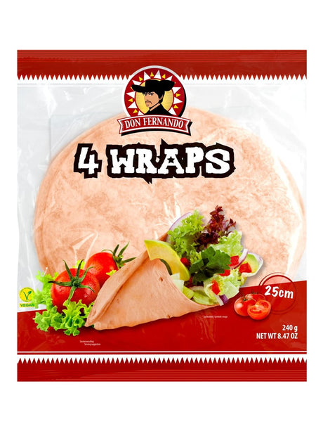 Don Fernando Tomaten Wraps 240g – Tomaten Tortillas 25 cm für Fajitas