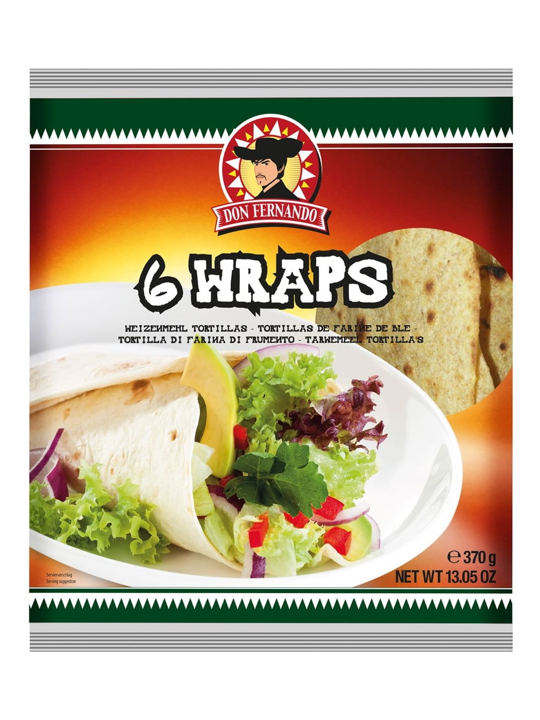 Don Fernando Weizentortillas 370g – Wraps Tortillas 25 cm für Fajitas