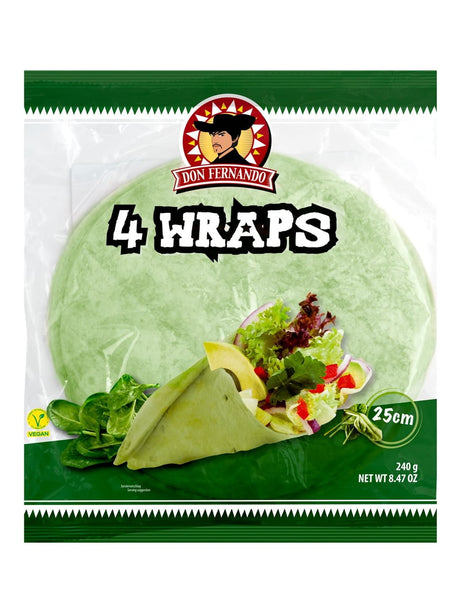 Don Fernando Wraps Spinat Tortillas 240g – grüne Weizen-Wraps 25 cm