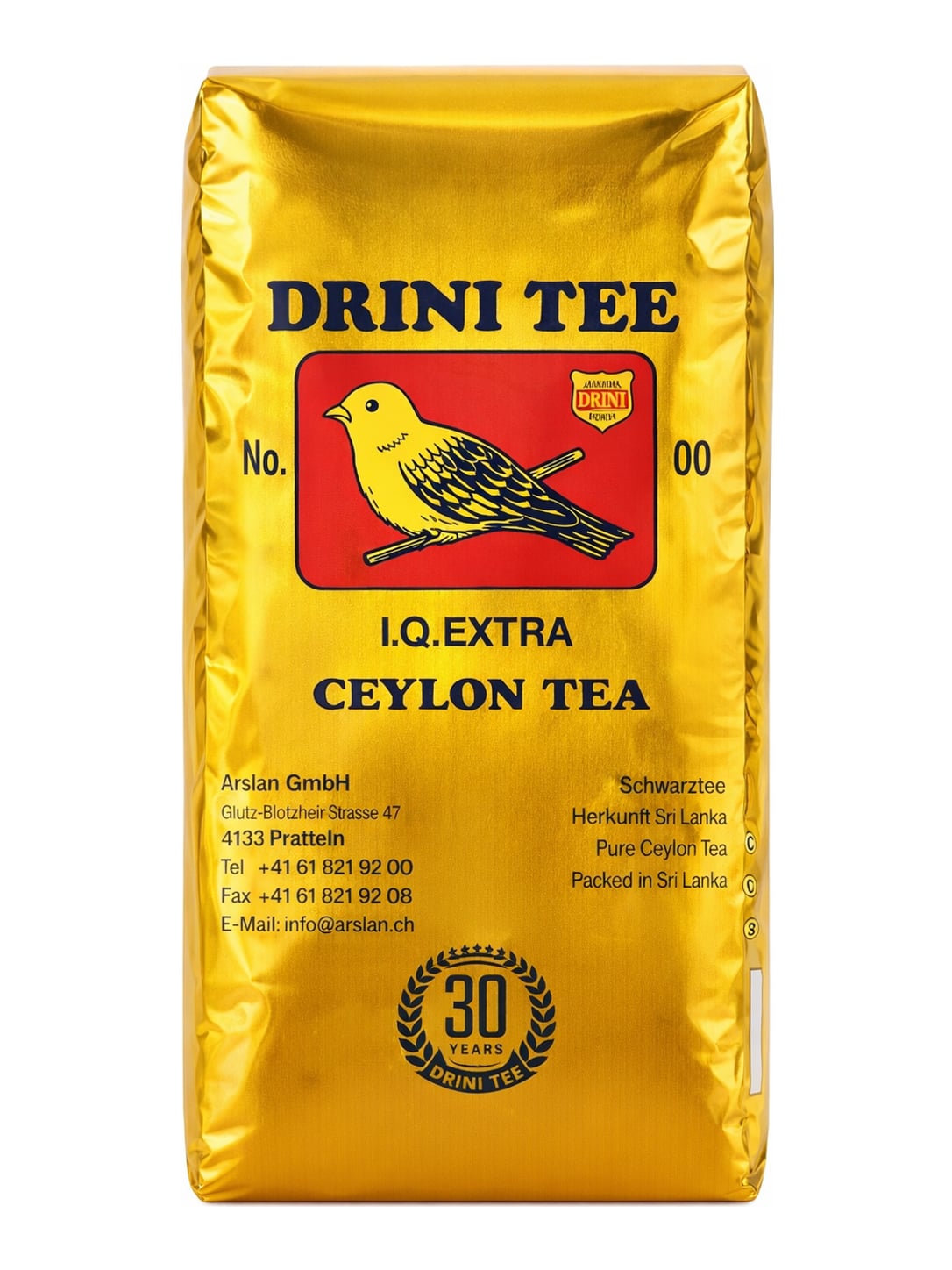 Drini Tee I.Q. Extra Ceylon Tea No. 00 500g – Schwarztee OP großer Blatttee Sri Lanka