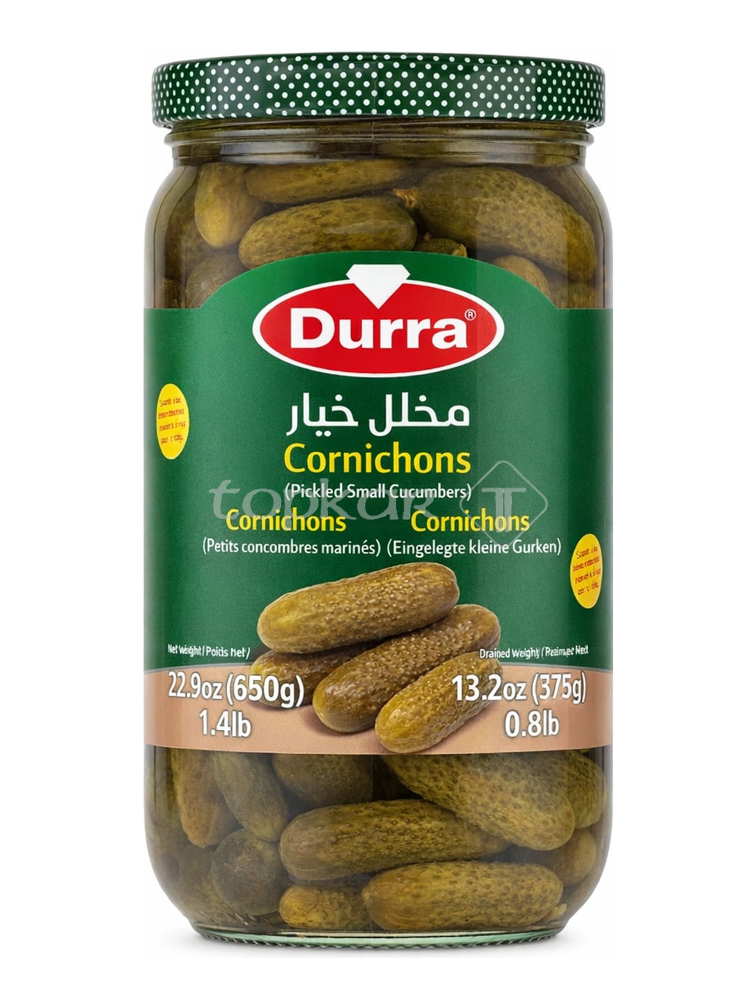 Durra Cornichons 650g – eingelegte kleine Gurken Mukhallal Khiyar
