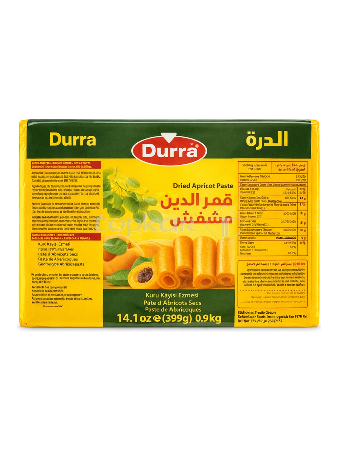 Durra Aprikosenpaste 400g – Qamar al-Din getrocknete Aprikosen Kayisi Pestili