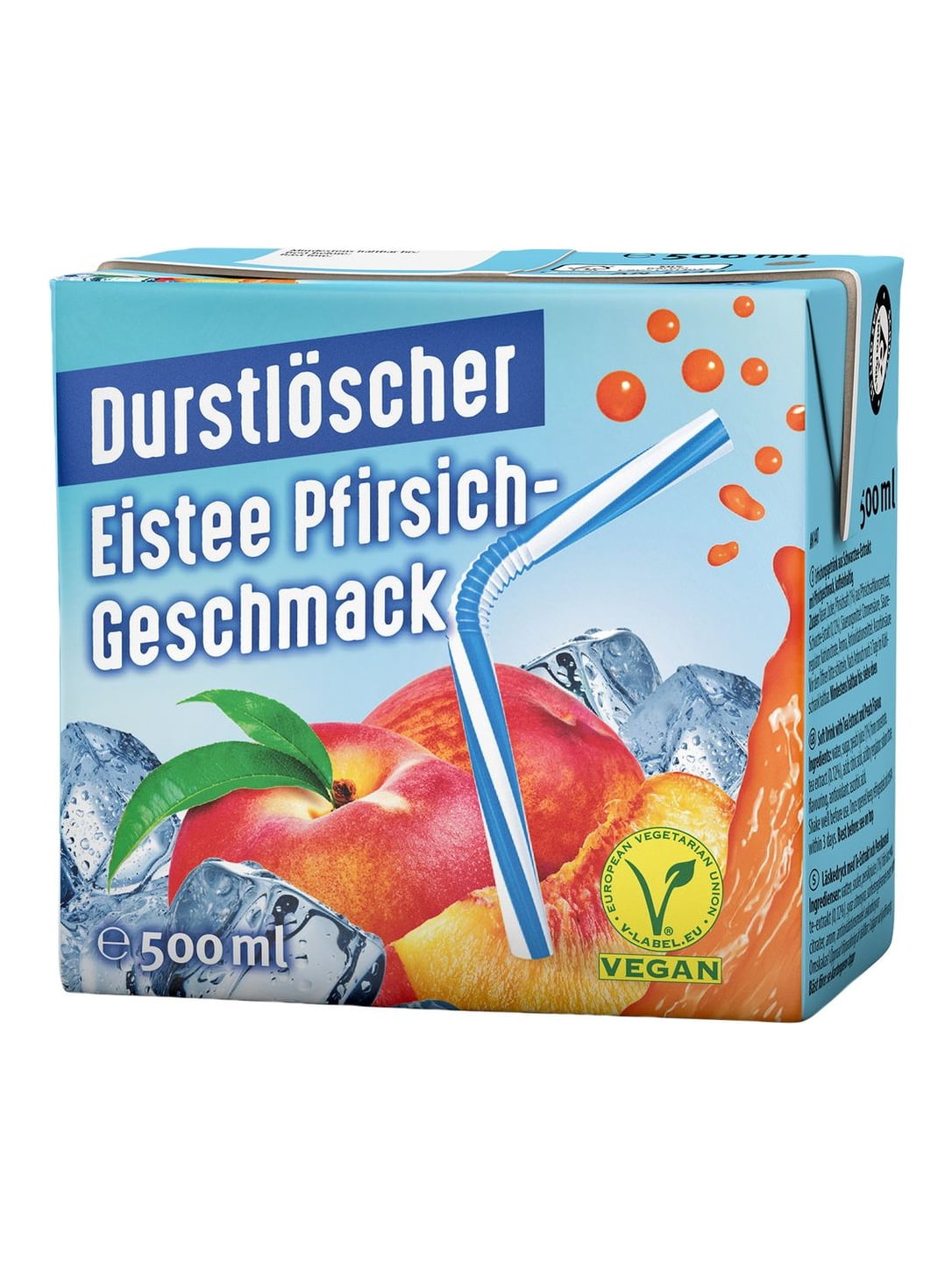 Durstlöscher Eistee Pfirsich 500 ml – Pfirsich-Eistee Erfrischungsgetränk