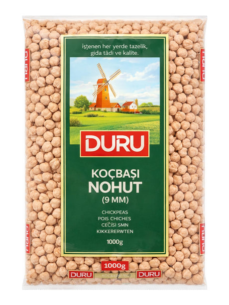 DURU Kichererbsen groß 9 mm 1000g – Koçbaşı Nohut Hülsenfrüchte aus der Türkei