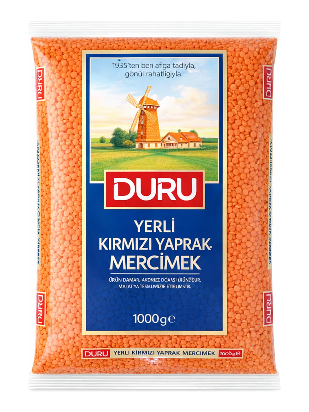 DURU Rote Linsen geschält 1000g – Kırmızı Yaprak Mercimek Red Split Lentils