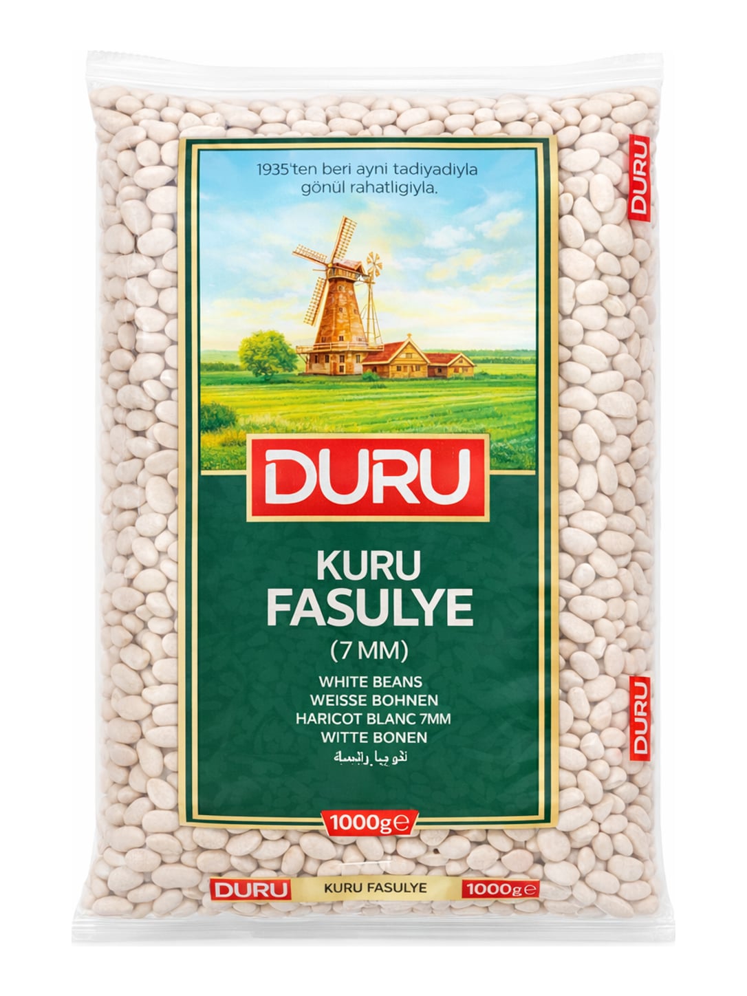 DURU Kuru Fasulye Weiße Bohnen 1000g – Trockene weiße Bohnen 7mm Hülsenfrüchte
