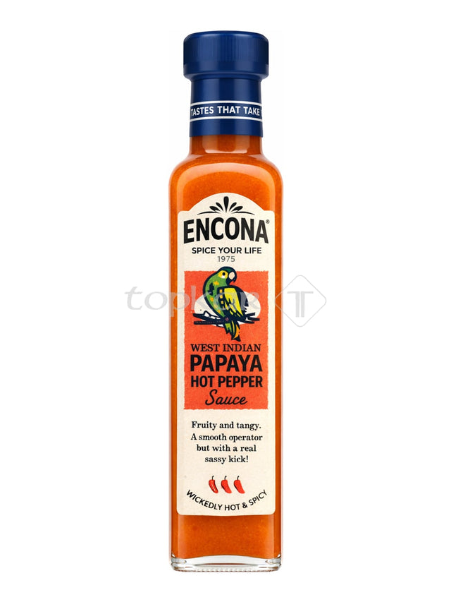 Encona West Indian Papaya Hot Pepper Sauce 142 ml – scharfe Papaya Chilisoße Habanero