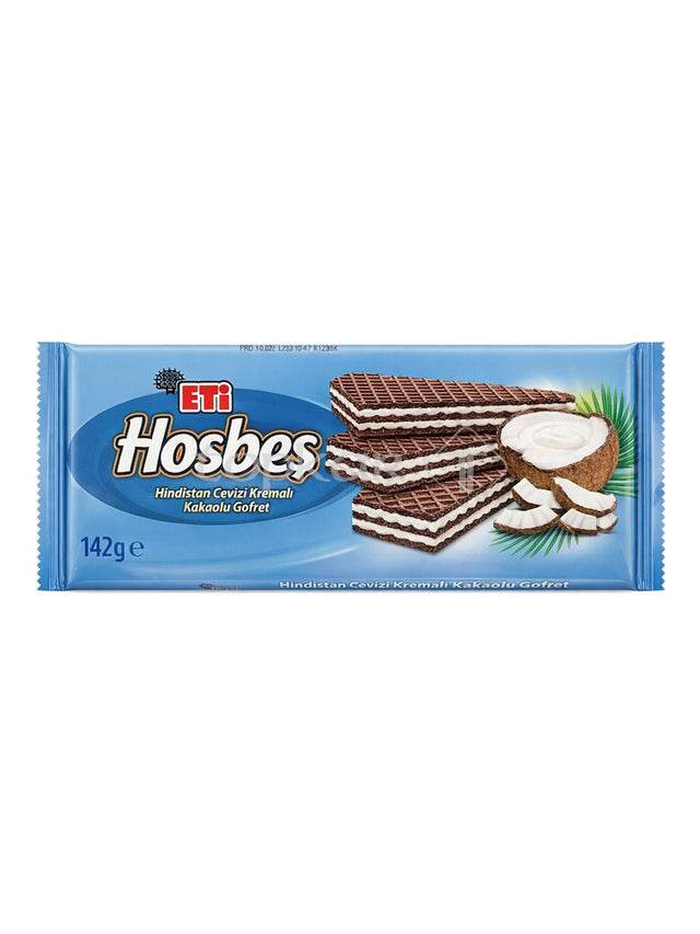 Eti Hoşbeş Kokoswaffel 142g – Hindistan Cevizi Kremalı Kakaolu Gofret