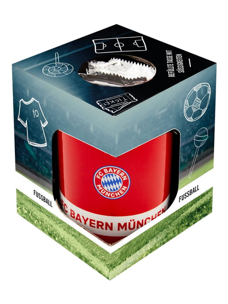 FC Bayern München Tasse mit Waffeln 90g – FCB Fan-Geschenk mit Kakao-Waffeln