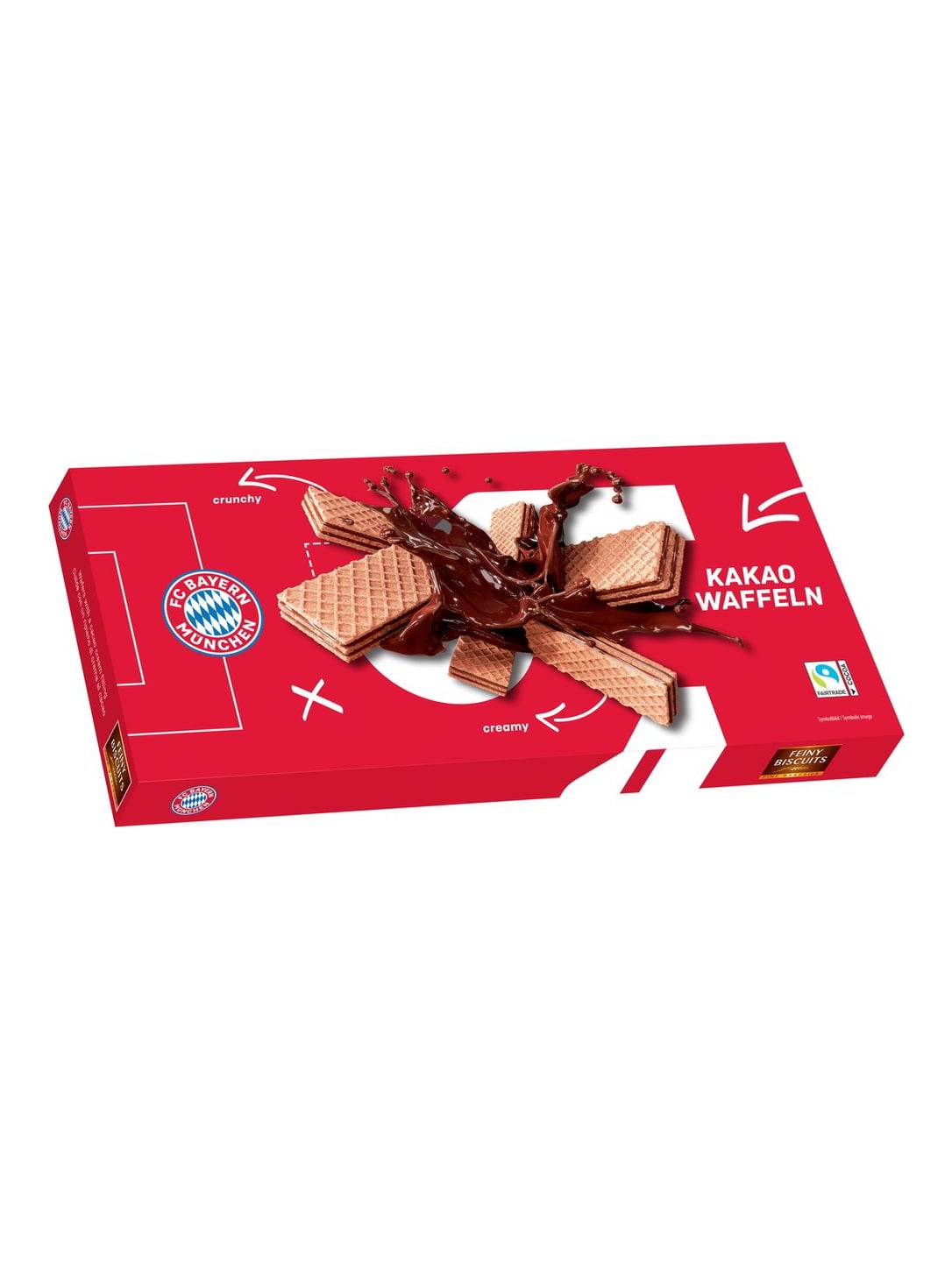 Feiny Biscuits FC Bayern München Waffeln mit Kakaocreme 225g – knusprige Kakaowaffeln
