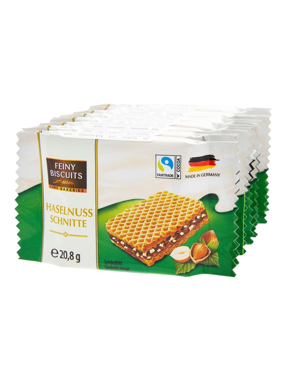 Feiny Biscuits Haselnuss Schnitten 167g – Waffeln mit Kakaocreme und Haselnüssen